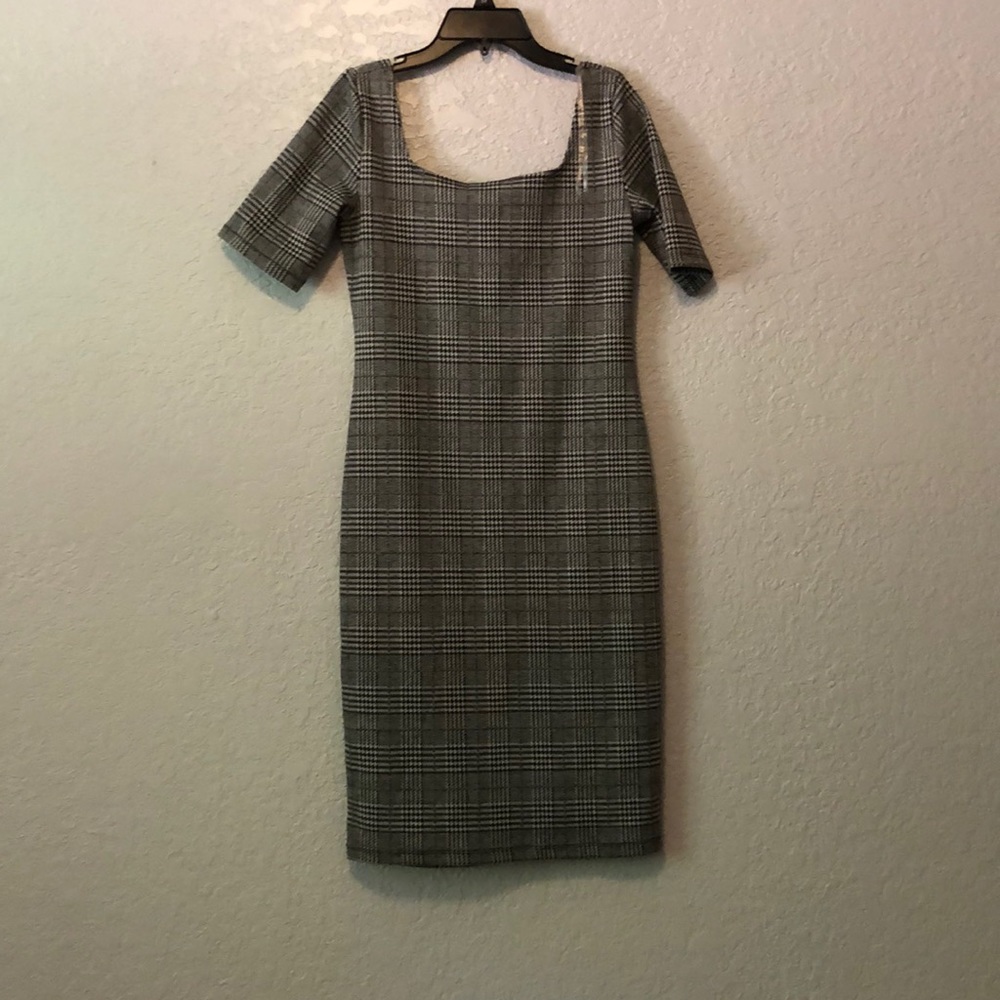 Checkered bodycon dress